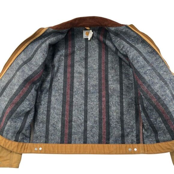 Vintage Carhartt J01 Distressed Detroit Blanket Lined Jacket USA Made Size 46 L - Picture 3 of 13